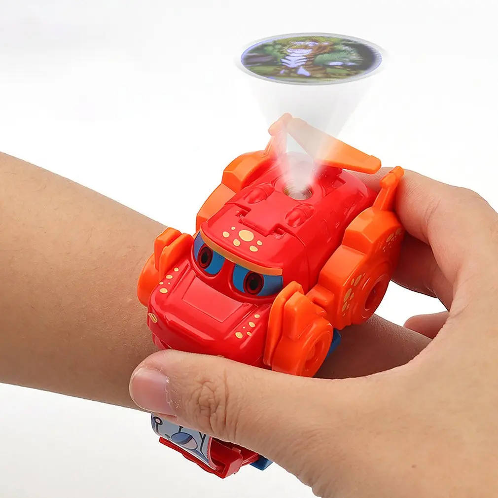 Новые деформационные часы динозавр игрушка может проецировать Детские Мультяшные электронные часы