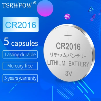 

TSRWPOW 100% Original Brand Lithium Battery BR2016 DL2016 LM2016, KCR2016 ECR2016 CR2016 Button Battery Cell Coin Batteries