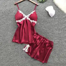 Женское сексуальное кружевное белье, без рукавов, на бретелях, ночное белье, Babydoll, комплект короткой пижамы, пижама# A