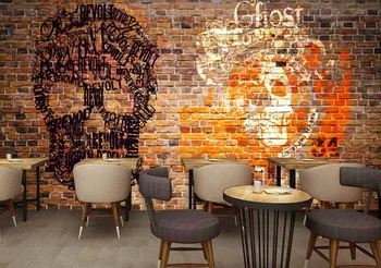 

Customized European and American retro graffiti bar KTV background wallpaper mural