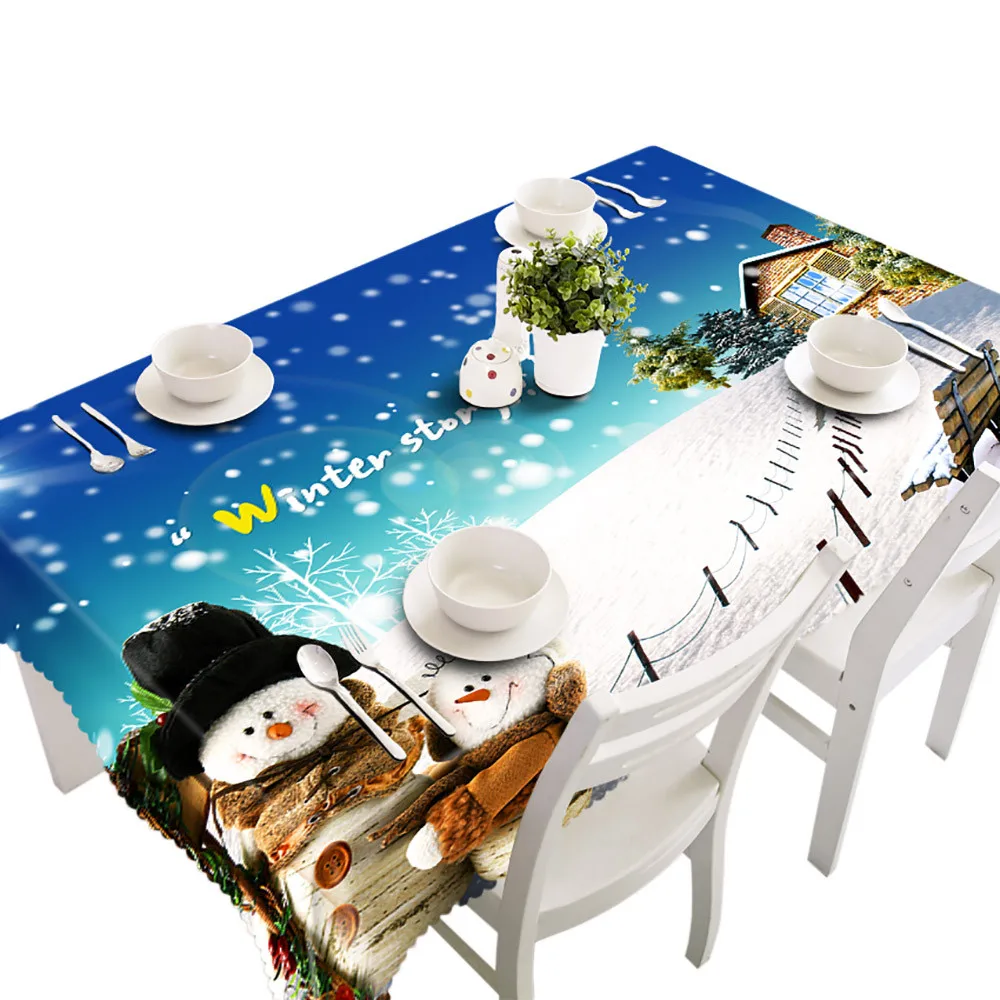 Merry Christmas прямоугольная печатная ткань вечерние скатерть для пикника 50*130 см