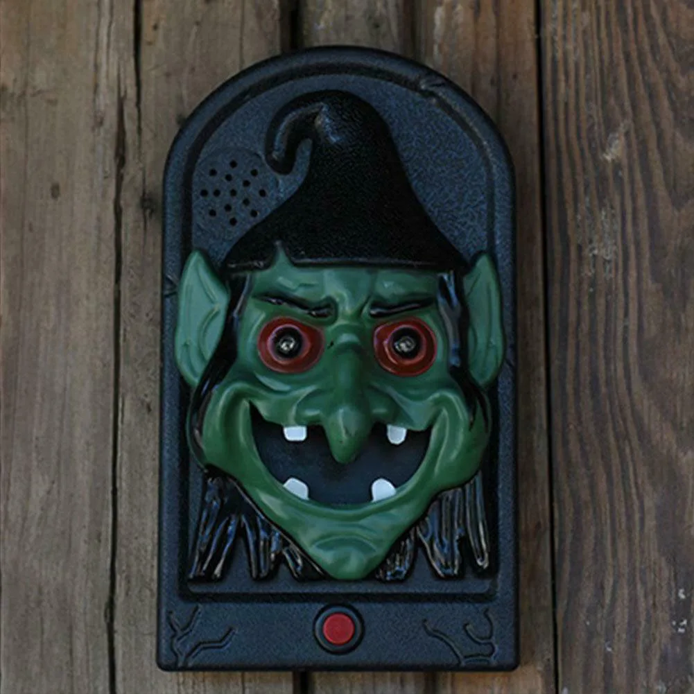 

Party Witch Decor Electric Prank Doorbell Prop Pumpkin Skeleton Light Up Eyeball Scary Sounds Haunted House Halloween Toy Bar