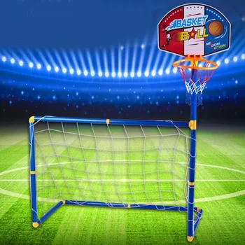 

2 In 1 Portable Children Sports Equipment Football Goal Basketball Stands Sports Toys for Kids Children for Kids Outdoor Toy NEW