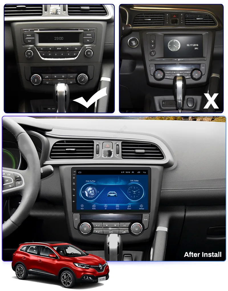 Android 8,1 " ips автомобильный радиоприемник для Renault Kadjar gps WIFI мультимедийный проигрыватель HD сенсорный экран головное устройство стерео