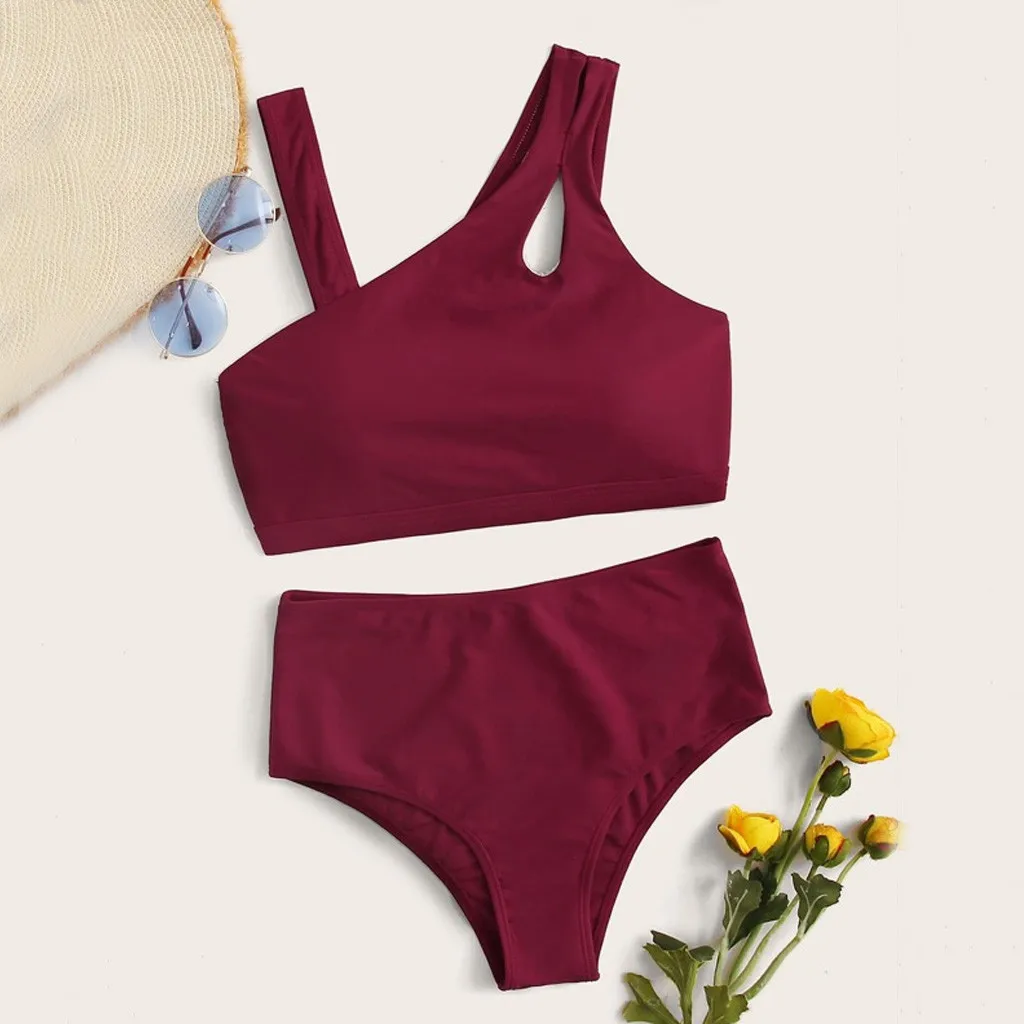 womens red swimming costume