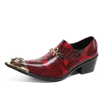 

Pointed Toe High Heel Men Shoes Luxury Patent Leather Casual Shoes Trendy Party Dress Height Increase Elevator Shoes Size 37-46