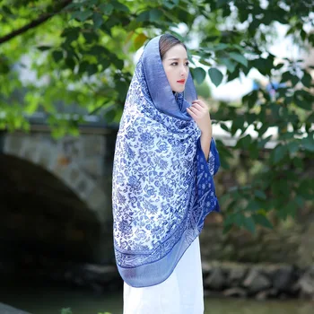 

Shawl fringe multi-function oversized cotton scarf lady retro floral scarf elegant fashion scarf шарфы женские one size