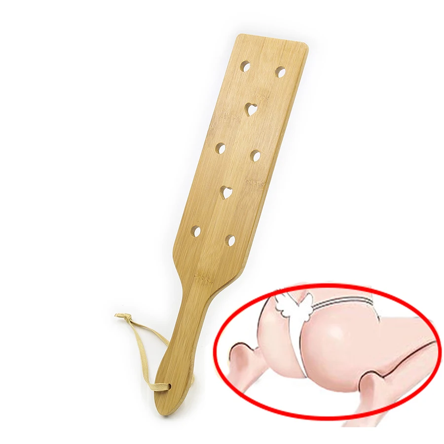 Fertish Square Bamboo Spanking Paddle Solid Heart Paddles for Intense Taps Slaps and Whacks Exotic Sexy Costumes |