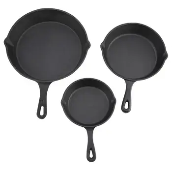 

Cooking Pan 3pcs/Set 16cm 20cm 25cm Cast Iron Frying Pans Cookware Pots Household Kitchen Cooking Tool