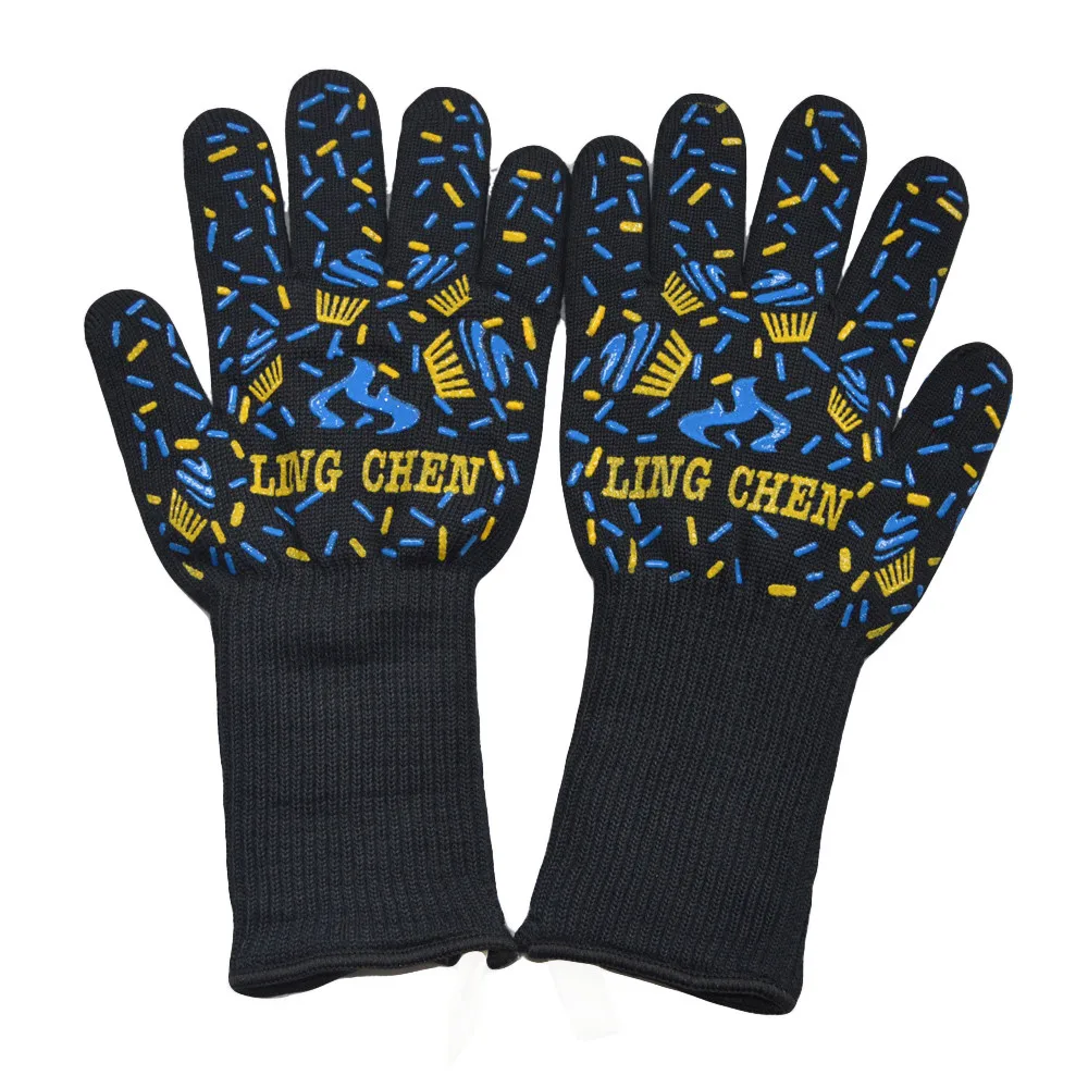 Bbq Grilling Cooking Gloves Extreme Heat Resistant Oven Welding Gloves For Kitchen Baking Bbq Accessories Portable Tools