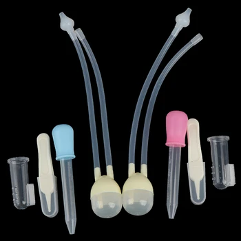 

4pcs/set Newborn Baby Safety Nose Cleaner Kids Vacuum Suction Nasal Aspirator Set Infants Medicine Dropper Accessories Baby Care