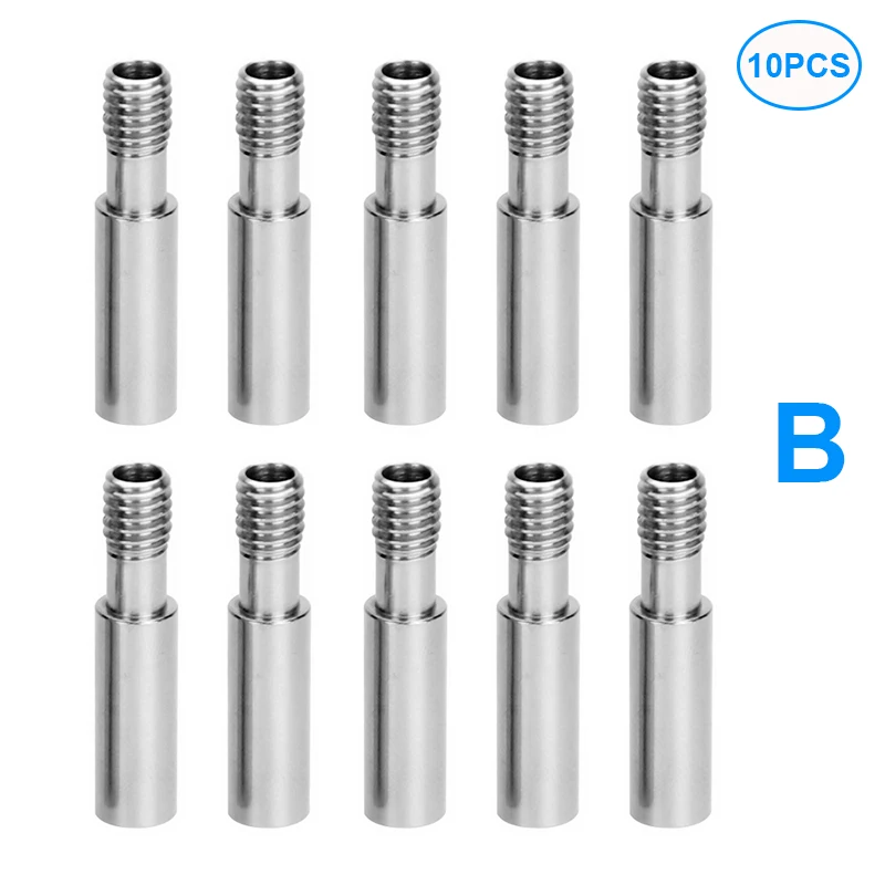 Extrusora de Calor Mk8 Todo Metálico Tubo de Garganta de Parafuso m6 27 mm 31 mm Cr10 Série Ender Impressora 3d Hotend 10 Pcs Aço Inoxidável - Imagem 4