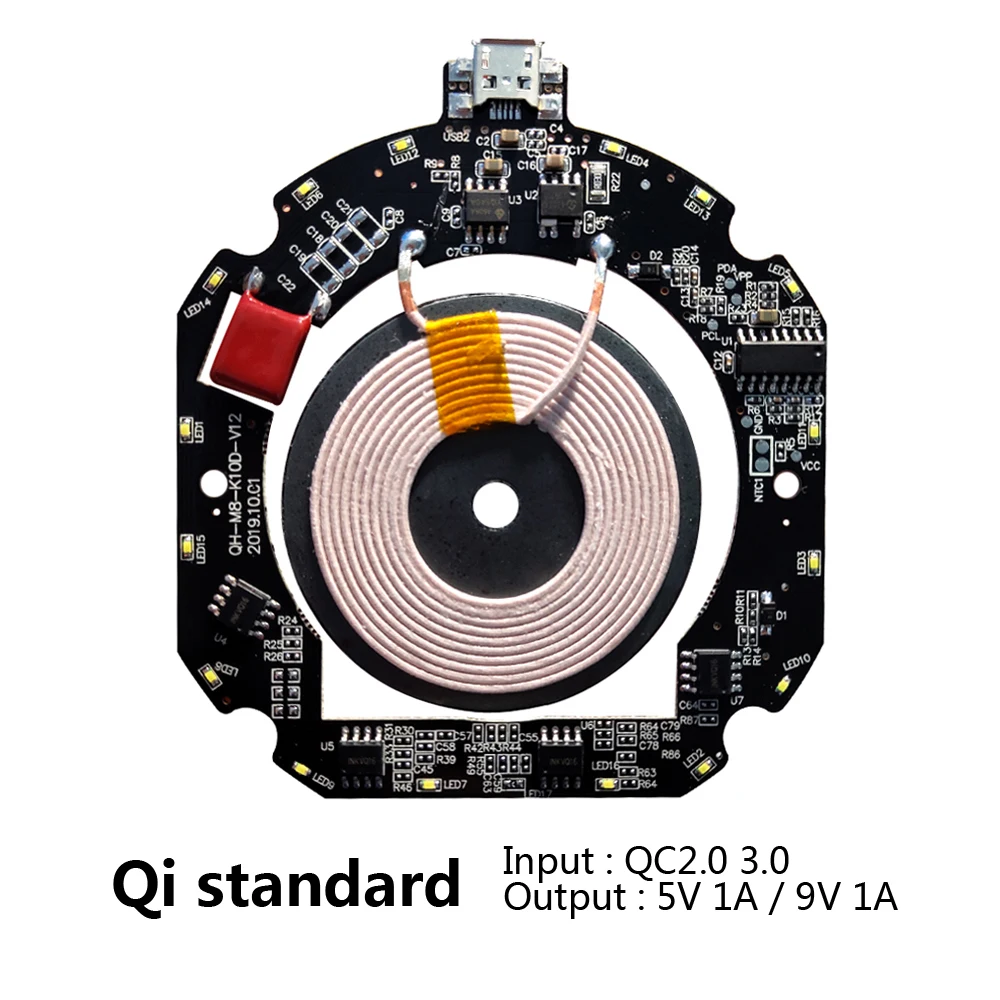 Qi беспроводной 10 Вт PCBA 7,5 Вт PCBA DIY печатная плата катушка модуль передатчик зарядное устройство для-iPhone X 8 Plus для samsung S9 S8