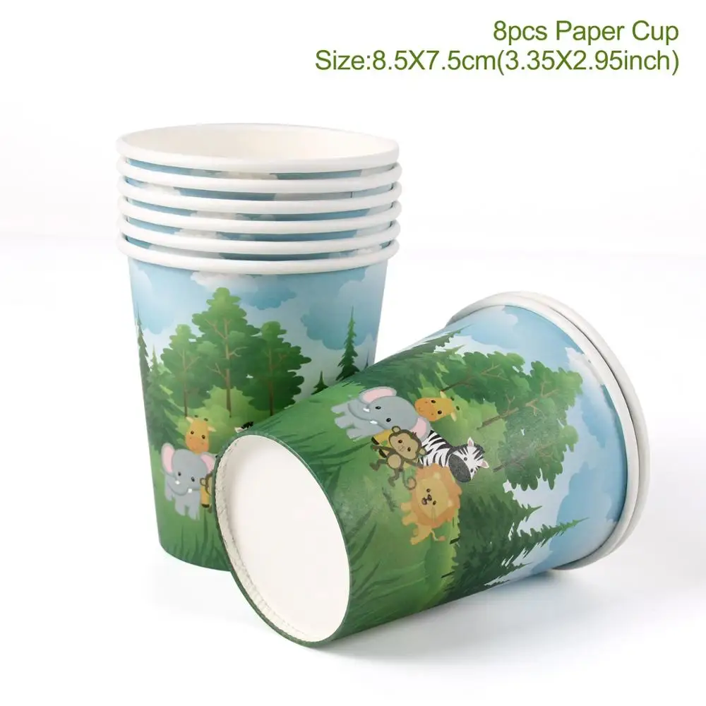 Paper Cup Huiran/вечерние принадлежности для животных на ферме, украшение для вечеринки в честь Дня Рождения, детская одноразовая посуда для вечеринок, декоративные бумажные тарелки - Цвет: Paper Cup