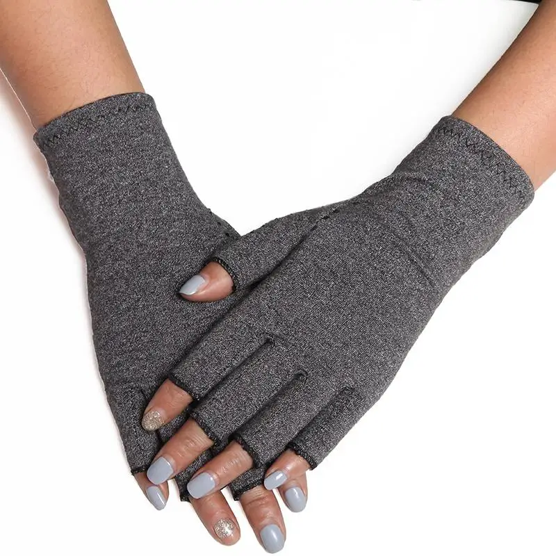 1 pair Arthritis Gloves Compression Unisex Grip Compression Winter Sport Protect Touch Screen Half Finger Nonslip Cycling Gloves