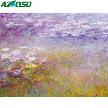 

AZQSD Oil Painting By Numbers On Canvas DIY Landscape Unique Gift Draw By Number Flower Unframe Acrylic Paint Home Decoration