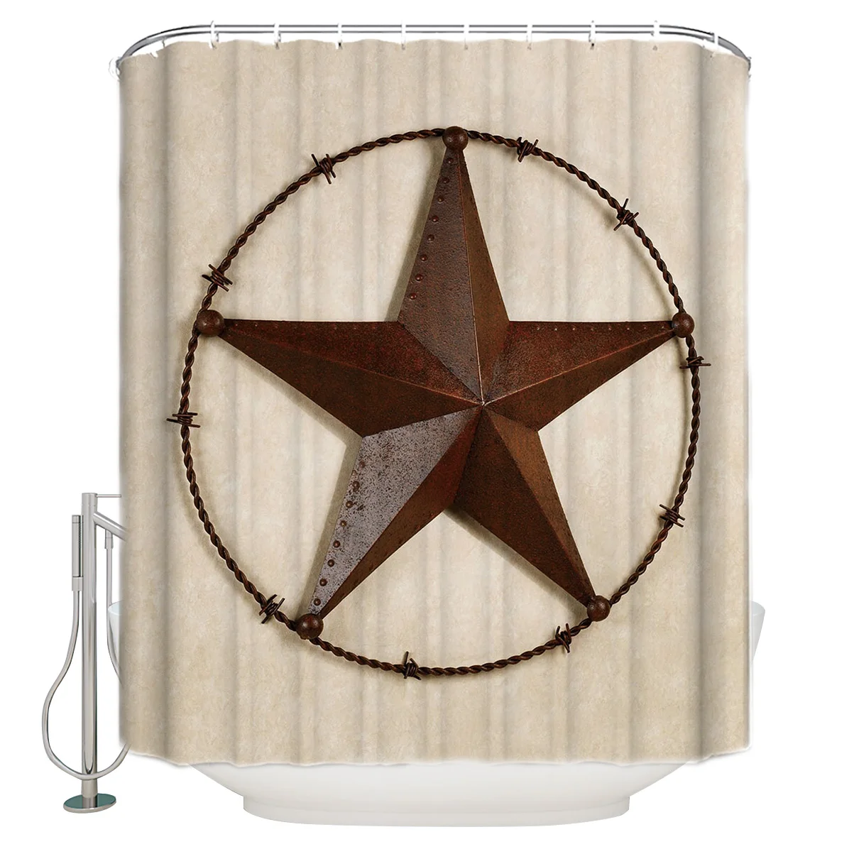 Texas Lone Star кантри Западная занавеска для душа Водонепроницаемая занавеска для ванной комнаты