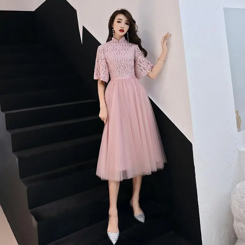 Белые вечерние платья невесты с круглым вырезом, кружевное платье Cheongsam в восточном стиле, женское элегантное бальное платье для свадебного банкета Qipao, одежда Vestido XS-XXXL - Цвет: style - 4