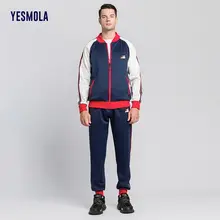 

Fashion Retro Color Contrast Men's Suit Sportswear Youth Two-piece Casual Tracksuit Workout Jogging Sports Set Men's Clothing