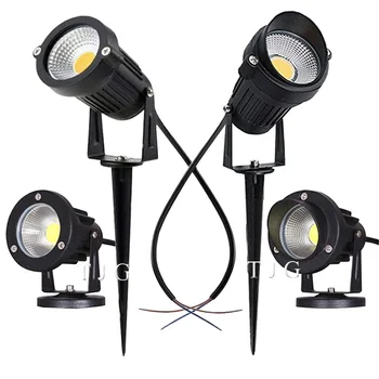 방수 LED COB 정원 조명, 3W 5W 10W, 야외 스파이크 잔디 램프, 정원 경로 스포트라이트, AC110V 220V DC12V