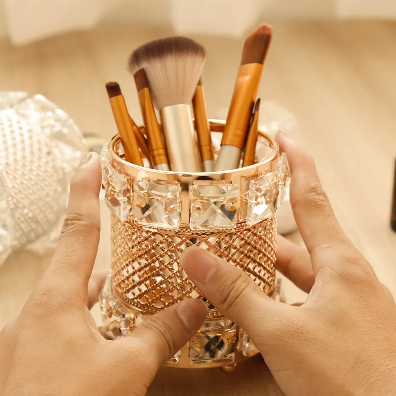 Pre-owned Chance for  YiCleaner Crystal Makeup Brush Storage Tube Lipstick Holder Brush Rack Nail Polish Display Stand Co