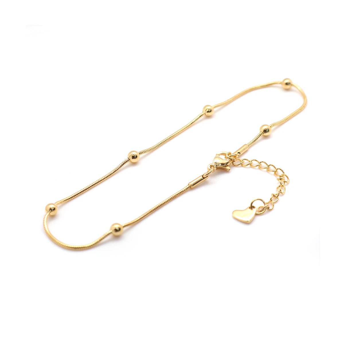 Silver Anklet Bracelet Ankle Chains Cubic Zirconia Anklet Beads Anklet Fashion Accessories 1PC 23.3cm Stainless Steel Anklet for Women