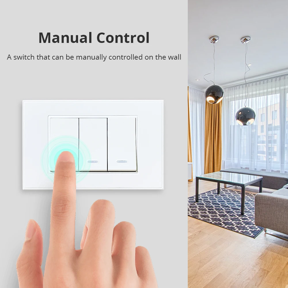 Interruptor de Luz Compatível com a Vida Zemismart Inteligente Wifi Parede Luxo 1 2 3 Gangues App Alexa Google Casa Controle Voz Tb21 - Image 4