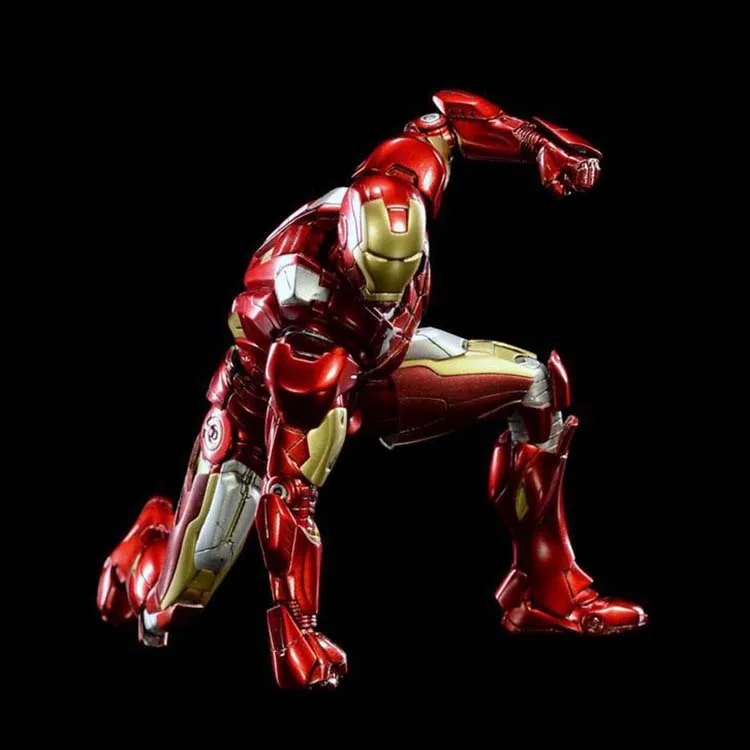 In Stock 15.3cm Comicave 1/12 Scale Iron Man Mark 7 Model LED Light Action Figure Doll Set Model for Fans Holiday Gifts