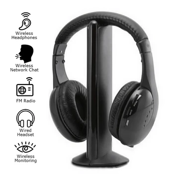 

KUBITE MH2001 Wireless Headphones Transmitter on Ear Headset With FM Radio Wireless TV Headset Monitor Earphone for TV PC Smart