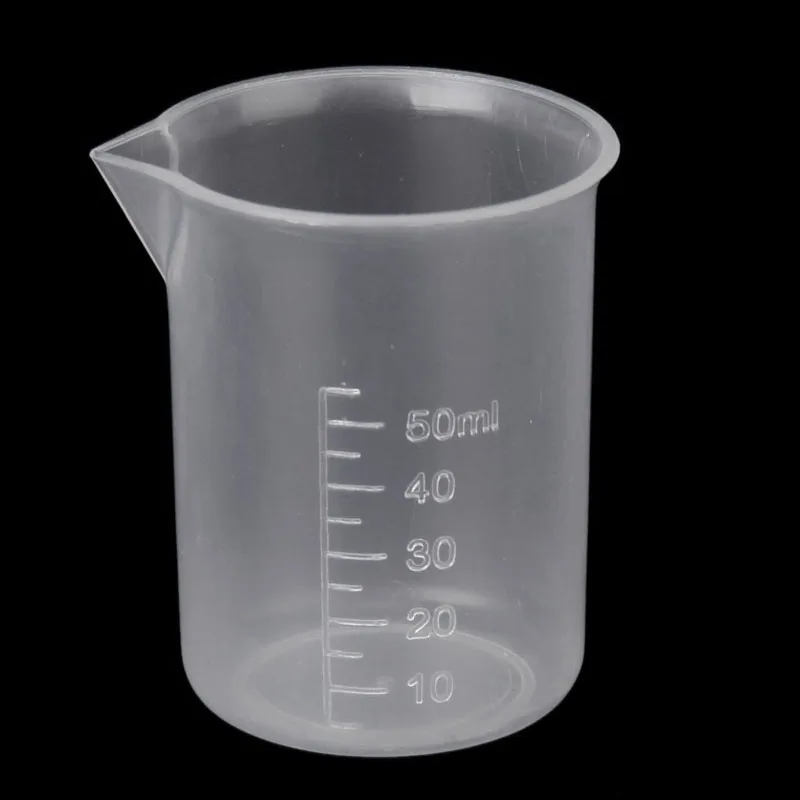 

50mL Graduated Beaker Clear Plastic Measuring Cup New Practical Office School Laboratory Supplies DIN889