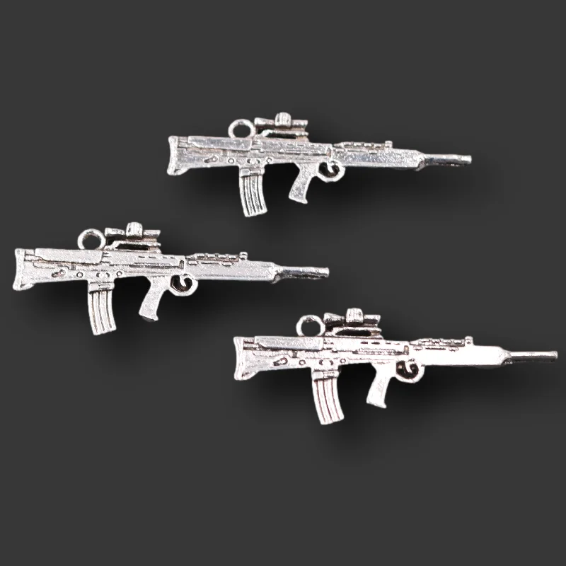 Pistola De Prata Antiga Submáquina Arma Sniper Rifle Armas Encantos Diy  Pingente Pulseira Colar Brinco Para Fazer Jóias - Amuletos - AliExpress