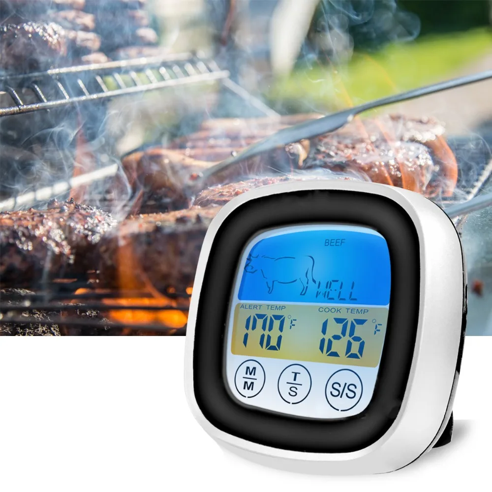 Термометр для барбекю для духовки, гриль для мяса с зондами, Bluetooth, светодиодный таймер для приготовления пищи