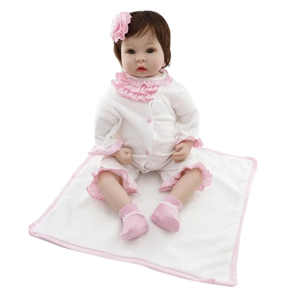 55 см Reborn Baby Doll ткань тело с плюшевым мишкой дети силиконовые babydoll Playmate подарок для девочек детские живые игрушки Bebe Reborn