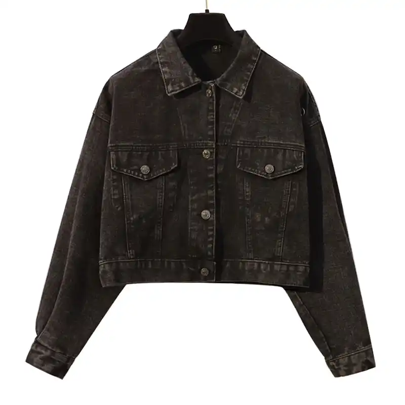 snow wash denim jacket