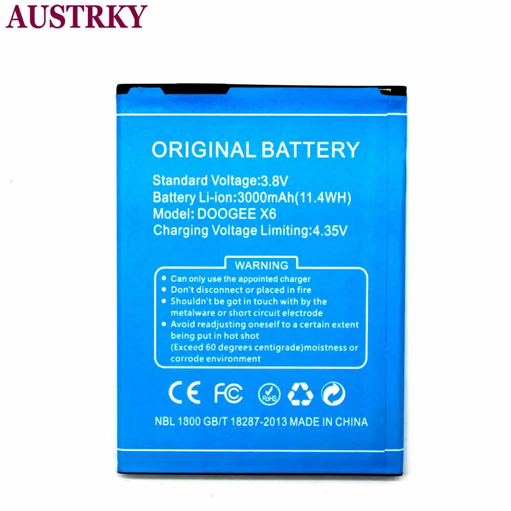 New 3000mAh High Quality Battery For DOOGEE X6 Pro Cell Phone Lithium-ion Batterij Bateria+ Tracking Code | Мобильные телефоны и