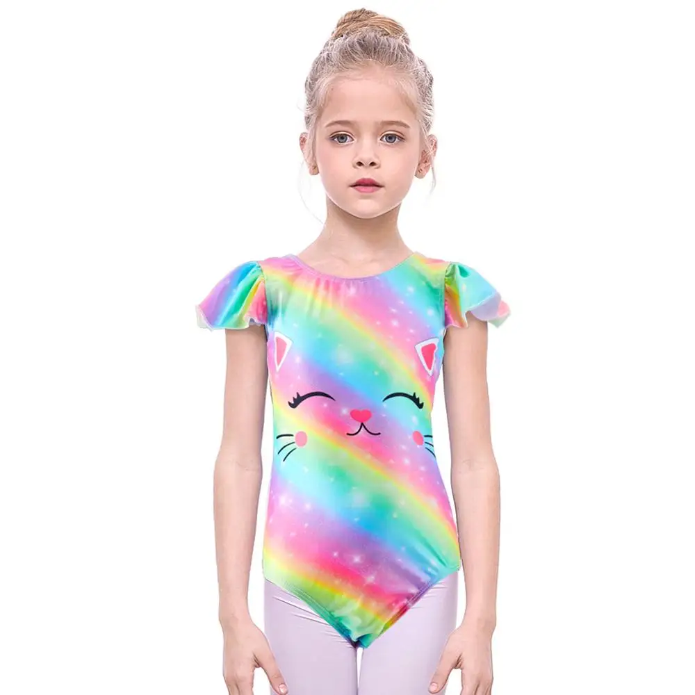 

Rainbow Dancing Gymnastics Swimsuits Ballet Clothes for Toddler Girls 3-8 Y Cute Unicorn Dancewear Leotards Bodysuits for Girl