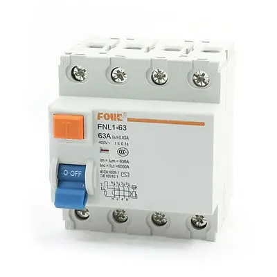

6000A Overload Protection Electric Leakage Circuit Breaker 4P 63A 400V