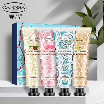 

8pcs Handcreme Goat Milk Whitening Anti-aging Hand Cream of Pigment Spots Exfoliating Hand Care Banana Fade Moisture Lotion