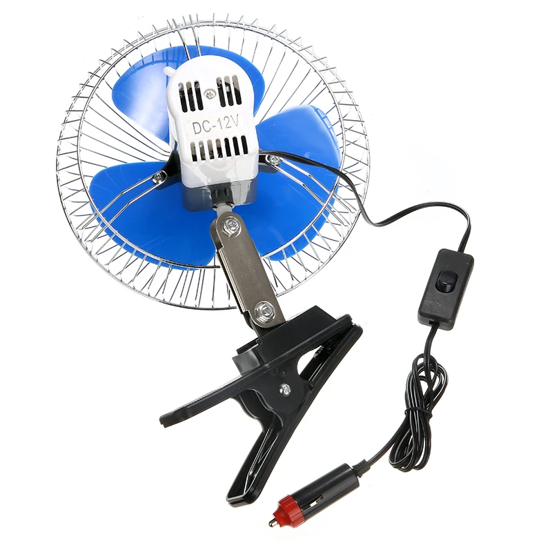 12V 25W Dashboard Oscillating Vehicle Car Van Truck Home Clip-On Fan Airflow For Off Road Equipment Boats Cooling Accessories