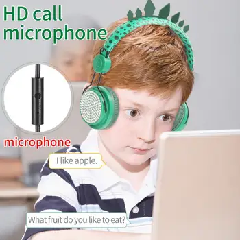 

Cute Jurassic Dinosaur Headphones 3.5mm Wired Gaming Learning Headset With Microphone Gaming Headset Child Gifts Earphones