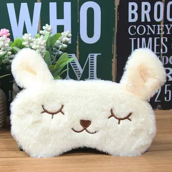 

Sleep masks Cute rabbit plush eye mask Relaxation opaque mask Eyeshade for sleeping for travel or afternoon siestas Beige