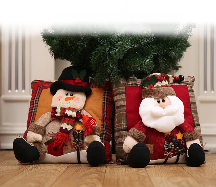 Новогоднее Рождественское украшение Санта Снеговик домашняя наволочка св. Новогоднее Рождественское украшение продукт 35*35 см