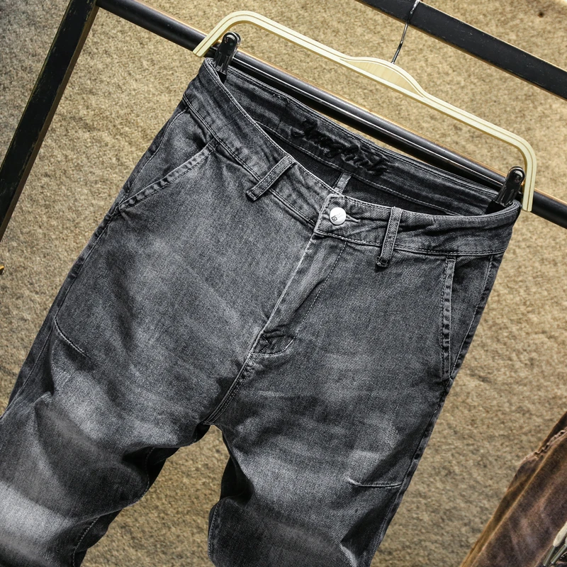 Popular Men Streetwear Brand Slim Fit Denim Pants For Male Hip Hop Stretch New Trousers pancil pants joker teenagers Ankle length trouse