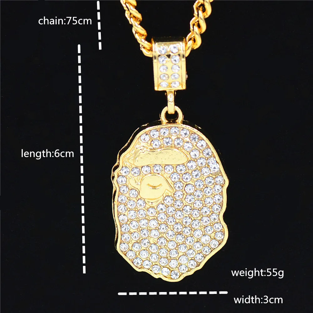 2021 бижутерия в стиле хип-хоп новая подвеска виде головы обезьяны трендовая