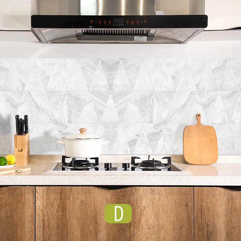 60*200cm Kitchen oil-proof wall stickers cooker high temperature waterproof tile cabinet range hood refurbished wallpaper - Цвет: 60x200cm