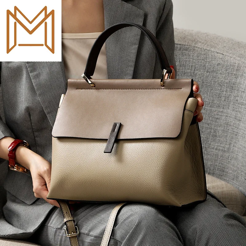 

Genuine Leather Portable Bag Woman Color Head Layer Soft Cowhide Commute Package Single Shoulder Span Woman Package