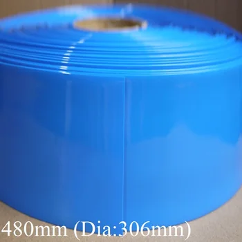

480mm Width 18650 Lithium Battery Film Wrap PVC Heat Shrink Tube Sheath Cover Insulated Cable Sleeve Pack Protection Blue Black