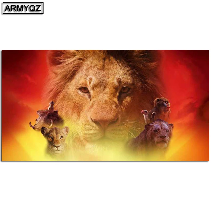 

New diamond painting full square / round diamond 5D lion king diamond painting embroidery cross stitch crystal mosaic photo wall
