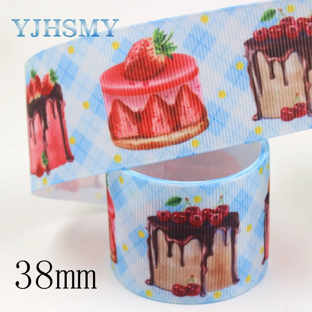 YJHSMY, I-19920-2224, 25 мм, 38 мм, 10 ярдов фрукты, торт, мультфильм печатных корсажные ленты, лук крышка DIY аксессуары ручной работы украшения