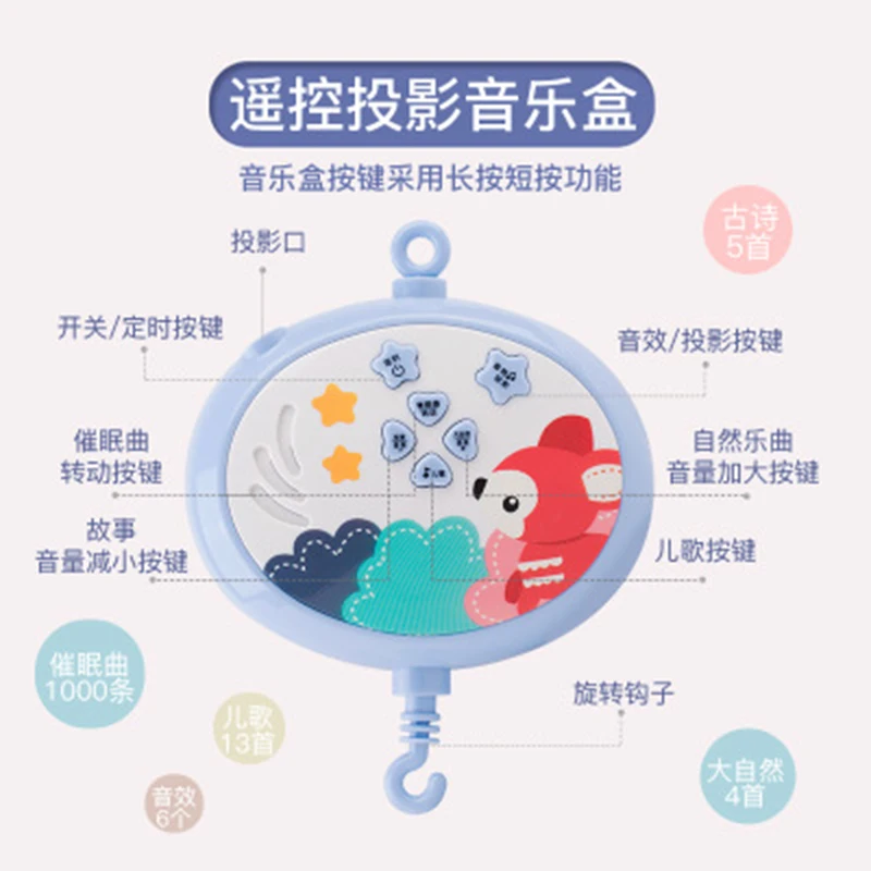 Мобиль для детской кроватки с погремушками вращающаяся Мобильная игрушка